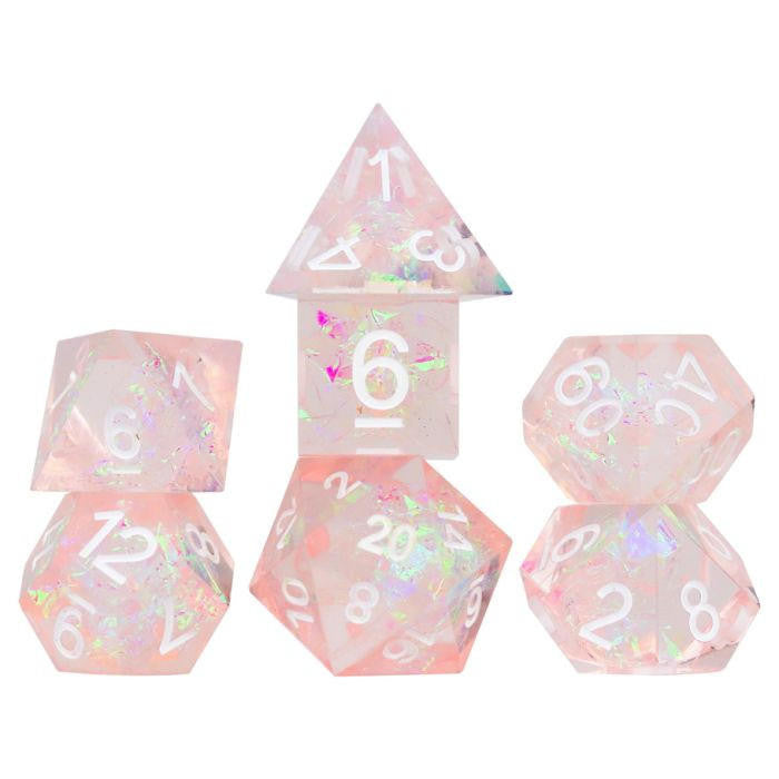 Sirius Dice RPG Dice Set (7): Sharp-edged Pink Fairy